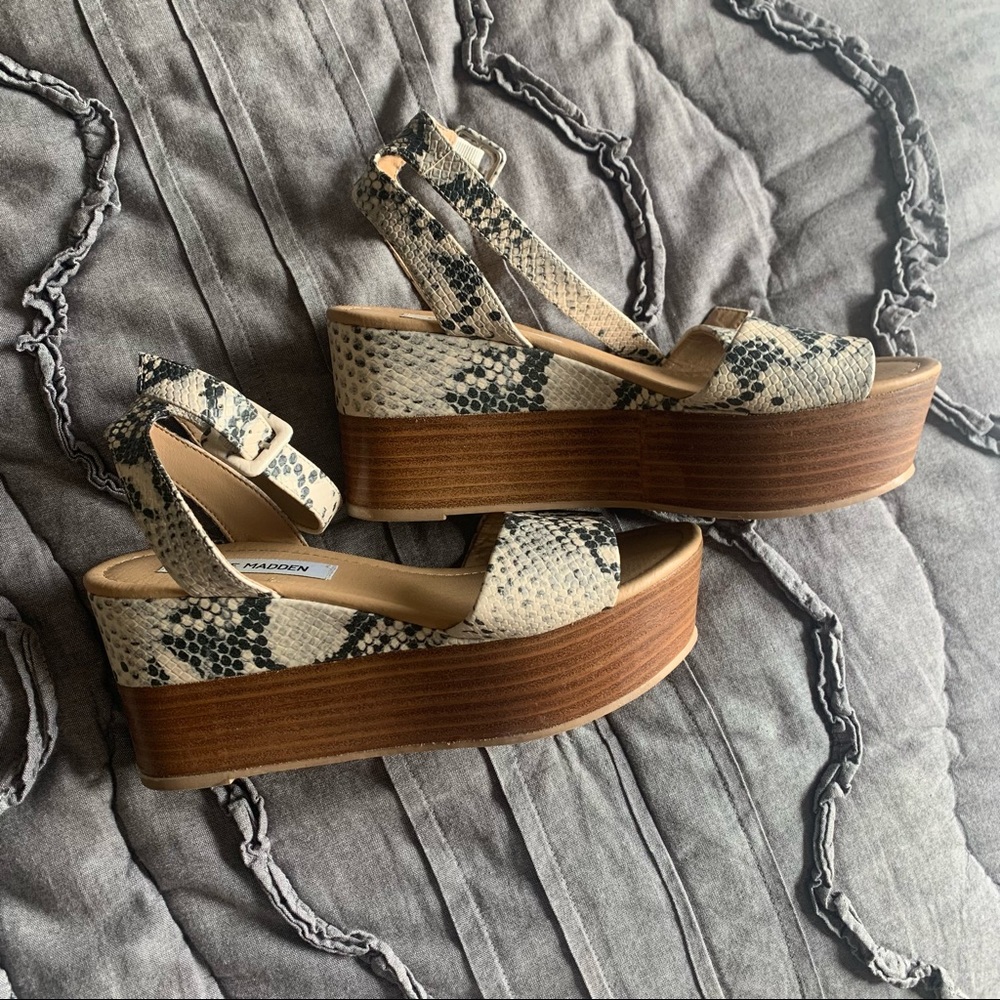 Steve Madden Snake Print Platform Sandals - image 3